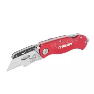 Husky Folding Lock-Back Work Pocket Utility Knife Belt Clip Quick Change Blade - Picture 1 of 4