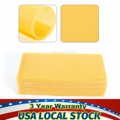 TBVECHI 30Pcs Beekeeping Bee Wax Nest Bed Beeswax Sheets Honeycomb Foundation Sheets