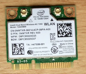 Intel Dual Band Wireless- AC7260 7260HMW 867Mbps BT4.0 M.2 Wie neu. 0NMTXR - Bild 1 von 1