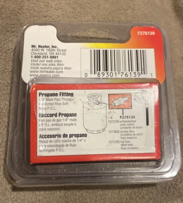 Mr. Heater 1/4” Male Pipe Thread Soft Nose P.O.L. Standard Gas Fitting # F276139 - Image 1 of 4