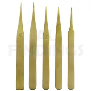 Set 5 Ottone Pinzette Non Magnetico Gioielli Orologio Riparazione Saldatore Tool - Bild 1 von 2