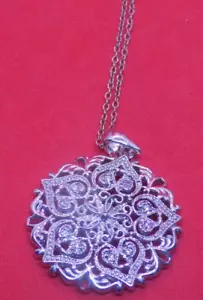 Vintage Style Filigree 925 Sterling Silver Necklace 18 in (283) - Picture 1 of 4