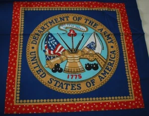 RARE USA Military Pillow Panel 100%cotton fabric - Picture 1 of 10