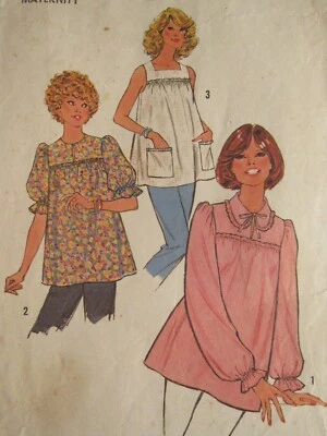 VTG 78 SIMPLICITY 8606 Misses Maternity Blouse or Top in 3 Looks PATTERN 16/38B - Image 1 of 3