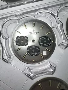 1970s NOS Silver Breitling 12hr - 31 mm Chronograph dial for Valjoux 7740 - Imagen 1 de 8