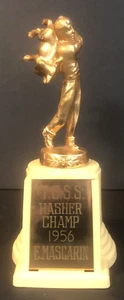Vintage 1956 TCSS Hasher Champ Trophy Rodeo Tie Down Calf Roping Award Gold 7" - Picture 1 of 11