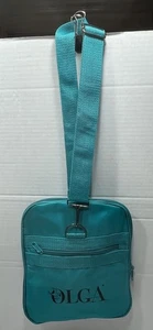 Vtg Olga Intimates Teal Foldable Packable Duffle Bag Advertising Bag READ - Picture 1 of 13
