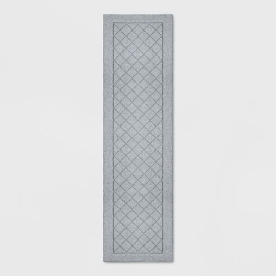 Моющийся ковер 2 x 7 дюймов Diamond Clarkson стеганый и крючковатый серый - порог: - Изображение 1 из 4