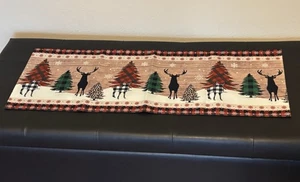Plaid Christmas Moose / Trees Table Runner Winter Kitchen 36" x 13" - SAVE BIG! - Picture 1 of 4