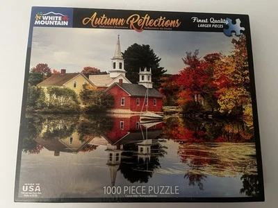 Discontinued 2019 Autumn Reflections White Mountain Puzzle 1,000 Pc Complete - Image 1 of 4