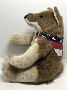 RARE Build a Bear Workshop Retired Coyote Plush Brown Stuffed Animal W/Scarf - Picture 1 of 10