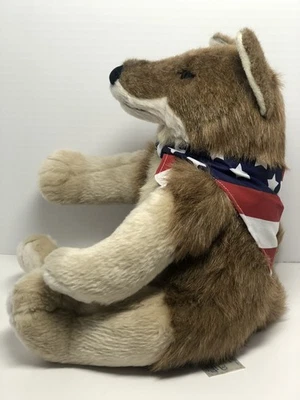 RARE Build a Bear Workshop Retired Coyote Plush Brown Stuffed Animal W/Scarf - Image 1 of 4