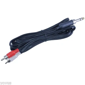 1/4 TRS STEREO to dual RCA Y splitter insert shielded audio cable cord 10ft foot - Picture 1 of 1