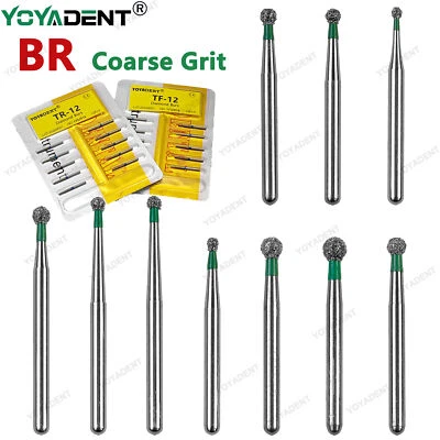 Dental FG Diamond Burs 1.6mm Coarse Grit Ball Round BR For High Speed 10pc/pack - Image 1 of 4