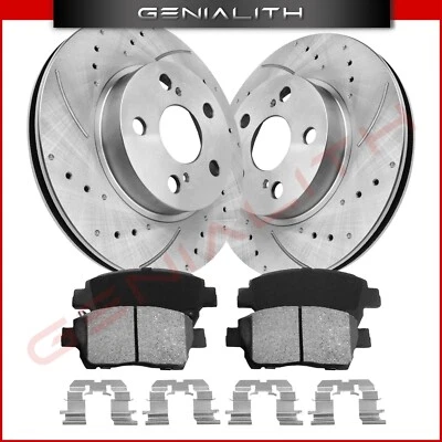Front Drilled Slotted Rotors Ceramic Brake Pads for 2004-2008 2009 Toyota Prius Foto 1 de 4