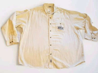 Camisa De Colección Artesanos Terry Redlin Gráfica Blanca Abotonada Para Hombres 2XL Buck Deer Hunt Foto 1 de 4