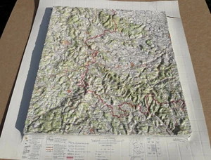Russian Soviet Military Topographic Map 3D PLASTIC - KASSEL (Germany) 1:500 000 - Picture 1 of 5