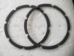 PAIR Vintage NOS 6.5" diameter Pincushion paper speaker gasket ring black - Picture 1 of 2