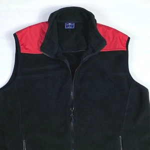 Vineyard Vines Full Zip Fleece Vest Men's Size L Black Red - Picture 1 of 9