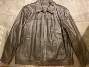 Soft Lamb Leather Jacket Men, Size XL, Brown - Picture 1 of 7