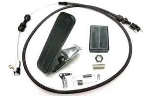 BLACK Eliminator Floor Mount Gas Pedal Brake Pad 36" Throttle Cable Bracket Kit - Bild 1 von 11