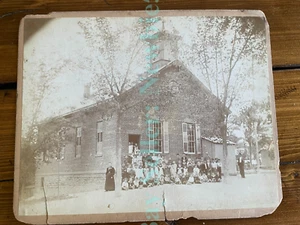 Malden Mass MA - VIEW OF EARLY SCHOOL HOUSE & CLASS - c1880s Photograph Photo - Picture 1 of 3