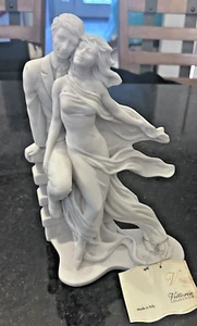 Statua Statua Coppia Romantica di Amanti 10" in piedi da parete Vittoria Italia - Foto 1 di 11