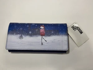 New Wallet, Love Moschino, Clutch Women's Winter Scene, Snow, Blue With Tags - Picture 1 of 10