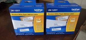PAQUETE DE 2 impresora de etiquetas Brother QL DK-1201 estándar de papel blanco etiquetas de dirección - Imagen 1 de 1
