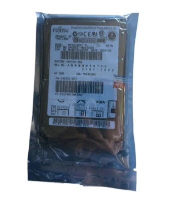 Fujitsu 40GB 40 GB 4200 RPM,2.5" IDE 2MB (MHV2040AT) Hard Drive For Laptop HDD - Image 1 of 4