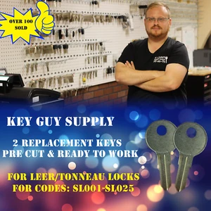 SL001-SL025. 2 keys for Leer / Tonneau truck cap cover. keys cut to your code, - Picture 1 of 1