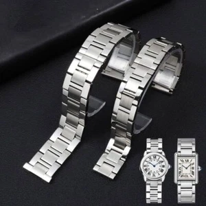 16/17/20/23mm For Cartier Tank W5200014 Stainless Steel Watch Band Strap - Picture 1 of 6