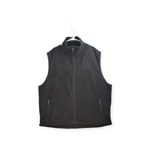 Cabela's Men's Sleeveless Embroidered Fleece Vest Full Zip Jacket Size XL Black - Picture 1 of 13