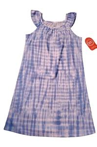 Girls Med 7-8 Blue Tie Dye Princess Night Gown Pajamas Sleep Shirt Lightweight - Picture 1 of 3