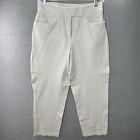 J Jill Stretch Pants Size 8P Beige Flat Front Pocket Back Cotton Trousers Petite