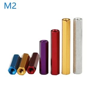M2 Aluminum Threaded Hex Connector Nut Standoff Pillar Rod Bar Stud Long Nuts - Picture 1 of 7