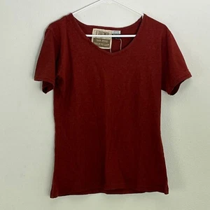 Hemp 100% Pure Built to Last Womens Large V-Neck Short Sleeve T-Shirt Rust New - Picture 1 of 6