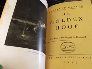 Signed TEXAS HISTORY SHEEP of the SOUTHWEST GOLDEN HOOF KUPPER 1945 HC DJ 1ST - Picture 1 of 7