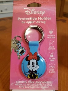 NIB Disney Minnie Mouse Faces Air Tag Keychain Holder NEW IN PACKAGE - Picture 1 of 2