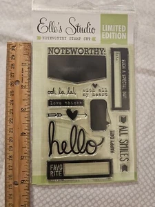 Elle's Studio Noteworthy Acrylic Stamp Set NIP 6x4 Inches - Picture 1 of 3
