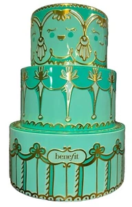 BENEFIT Cosmetics 3 Ebenen Metall Kanister Dose blau türkis Hochzeit Dusche Dekor - Bild 1 von 9