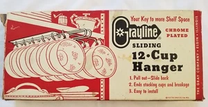 Vintage Grayline Sliding 12-Cup Hanger Sliding Rack-Used - Picture 1 of 4