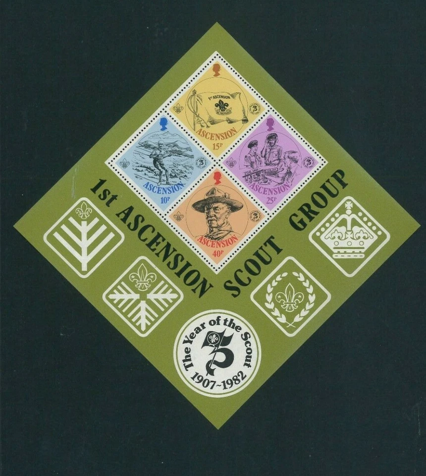 Ascension 304a Souvenir Sheet. Lot of 20 Cat.32.00.  Wholesale - Image 1 of 1