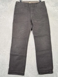 Pantalones RRL Doble RL Ralph Lauren Para Hombres 32x30 Carbón Botón Mosca Cintura Mono - Imagen 1 de 10