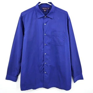 Ralph Lauren Purple Label 100% Baumwolle L/S Blau Hemd Herren Large Made In Italy - Bild 1 von 7