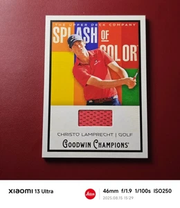 2025 UD Goodwin Champions Splash of Color Christo Lamprecht Golf Relic #SM-CL - Picture 1 of 2