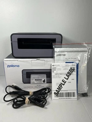 POLONO Label Printer 4x6 Thermal Shipping PL60 USB Cord & Power Cord + 10 Sheets - Bild 1 von 4