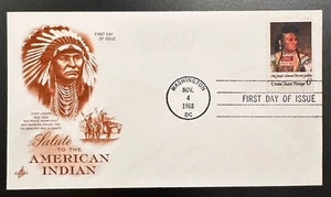 Sc 1364 American Indian SEV# 1C ArtCraft variety FDC brown XF RARE - Picture 1 of 1