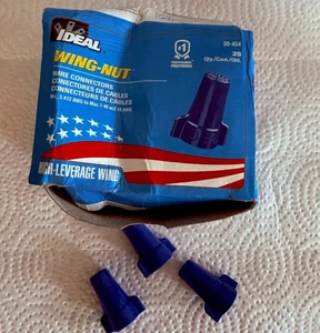 IDEAL 30-454 WING NUT WIRE CONNECTORS, BLUE, QTY 25 PER BOX - Picture 1 of 6
