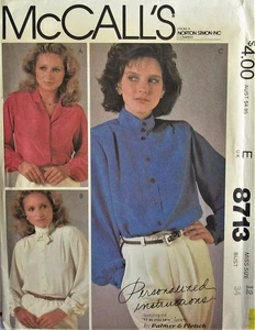 Vintage McCalls 8713 elegante Damenblusenmuster 12 Palmer Pletsch FIT AS YOU SEW - Bild 1 von 2